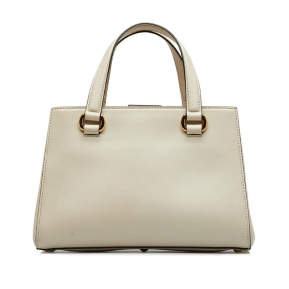 Gucci White Leather Satchel with Classic Silhouette - Picture 9 of 10